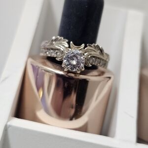 Nora Sermez Engagement Ring Sz 5.5. .5 Carat REAL Genuine Diamond In White Gold